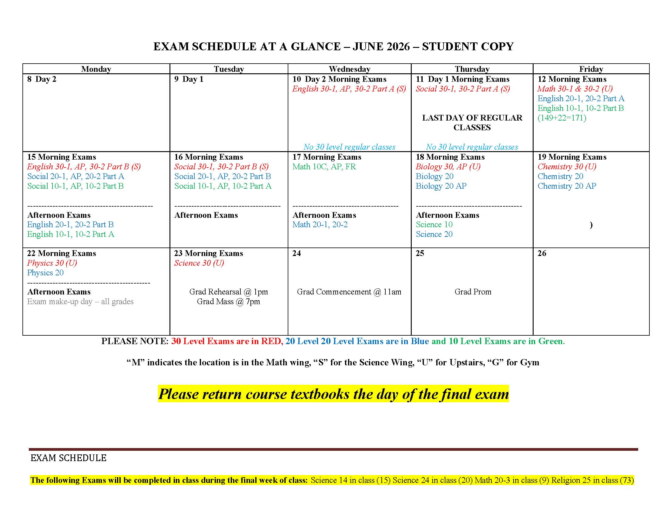 STUDENT COPY AT A GLANCE June 2026