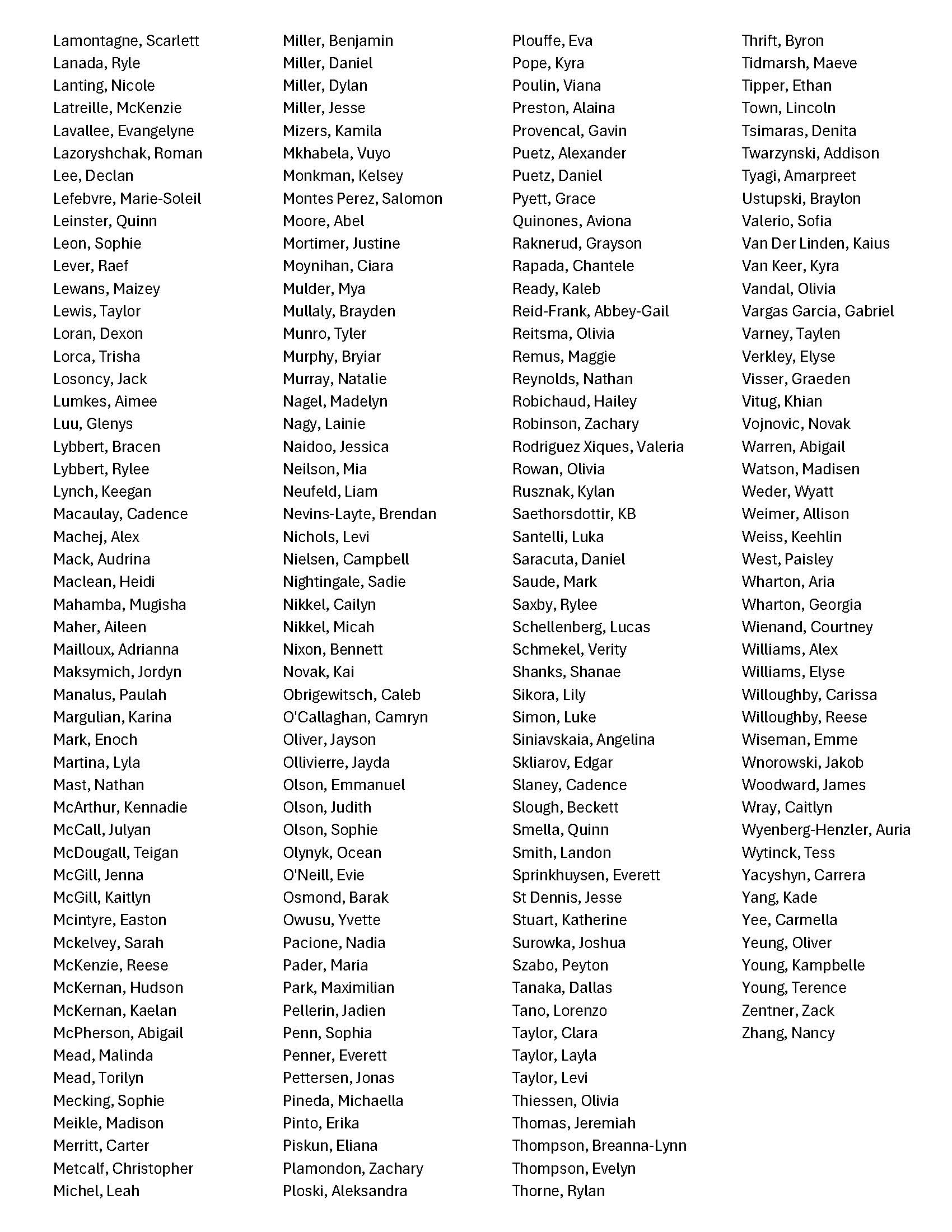 2025 2026 Honour Roll Page 3